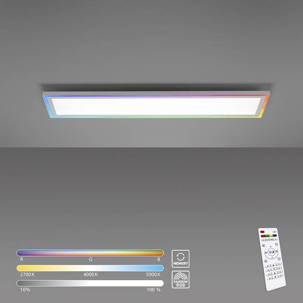 LED Deckenleuchte Panel Digital Weiß - Metall - Kunststoff - 25 x 6 x 100 cm