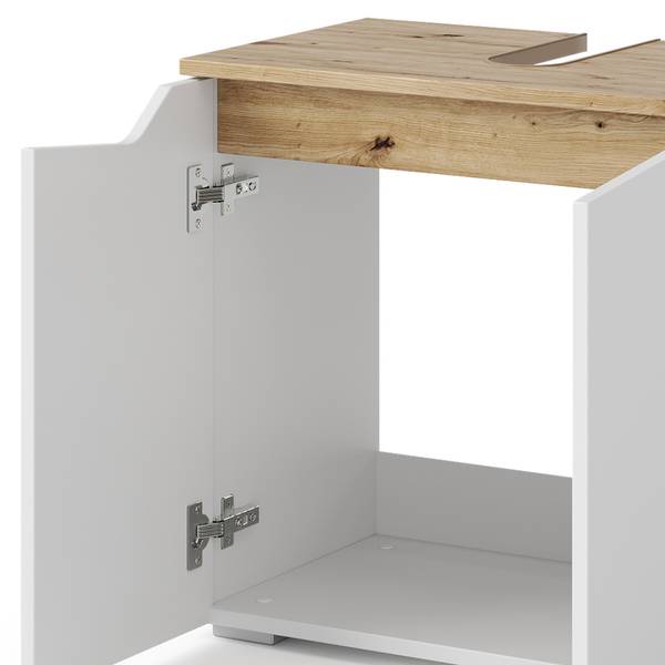 Waschbeckenunterschrank Marelle 40824 Asteiche Dekor - Reinweiß