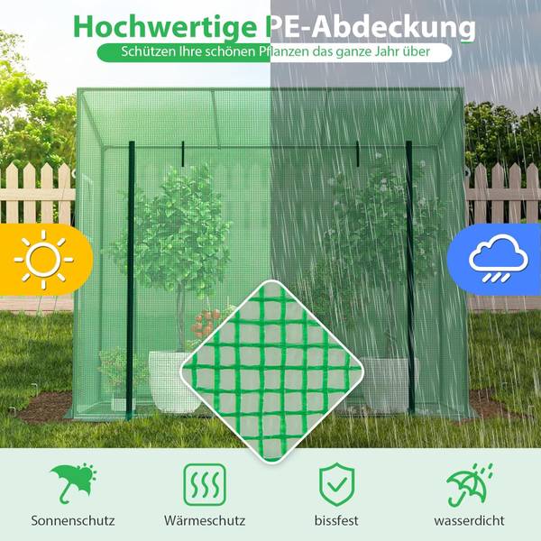 Gewächshaus SF6439DE Grün - Kunststoff - 77 x 169 x 200 cm
