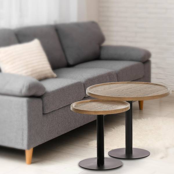 Bijzettafel Aspen set van bruin