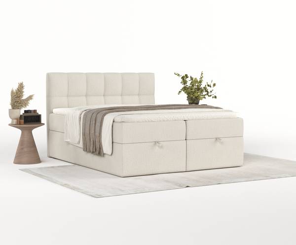 Boxspringbett Shay Beige - H3 - Liegefläche Breite: 160 cm