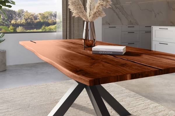 Esstisch POLLY Braun - 240 x 100 cm - Silber