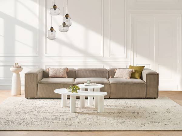 Modulaire bank ARDAL 3-delig zwart - bruin - lichtbruin - 328 x 120 cm - bamboe