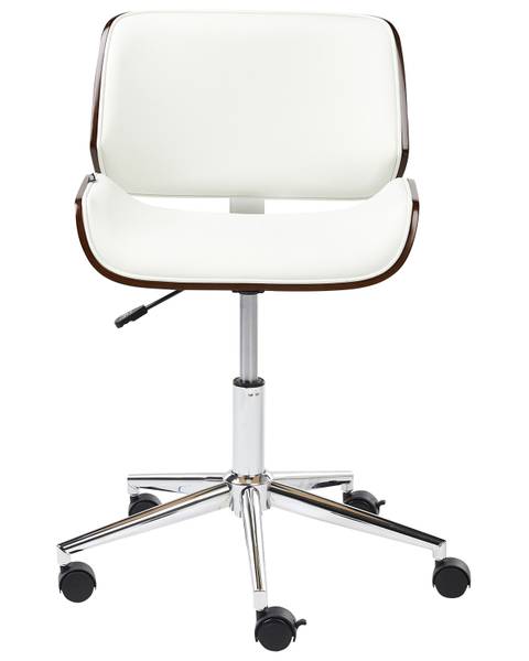 Bürostuhl TOTOWA Braun - Silber - Weiß - Kunstleder - 54 x 77 x 39 cm
