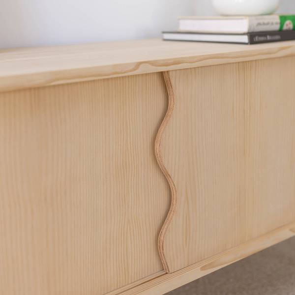 TV-Lowboard Moreta Lackiert Braun - Kiefer - 120 x 50 x 35 cm
