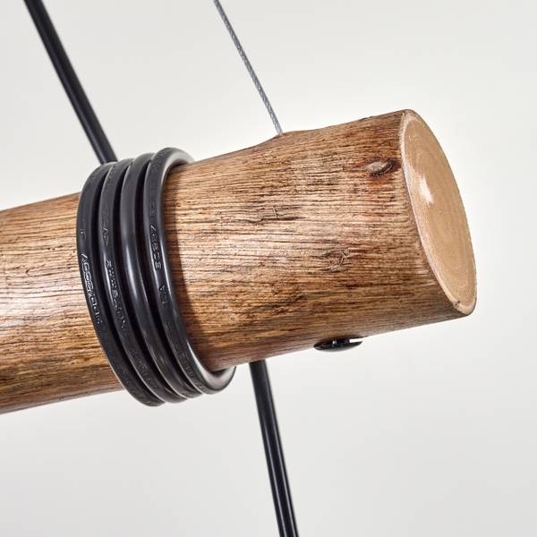 Pendelleuchte Cesaro Grau - Holzwerkstoff - Metall - 10 x 150 x 80 cm