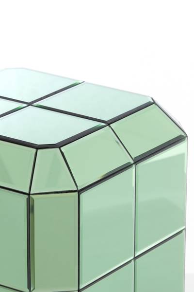 Tisch LUCIANO Grün - Glas - 40 x 100 x 40 cm