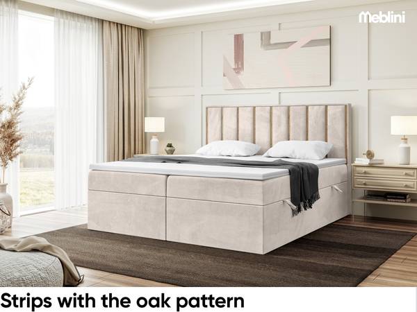 Boxspringbett Noah Beige - 200 x 180 cm - H4