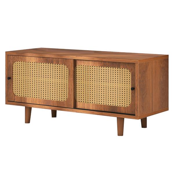 Schoenenkast Natur Ⅱ bruin - plaatmateriaal op houtbasis - polyrotan - 40 x 48 x 104 cm
