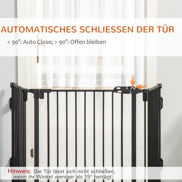 Hunde Absperrgitter D06-125BK Braun - Metall - 2 x 76 x 203 cm