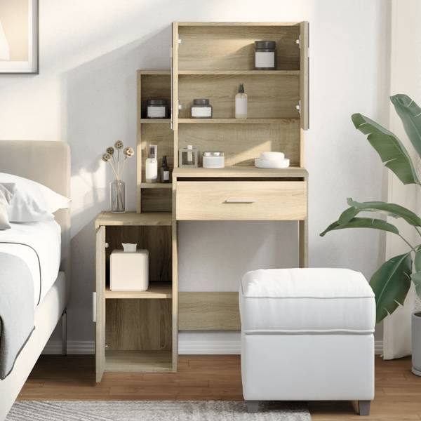 Schminktisch 3042062 Braun - Holzwerkstoff - 80 x 132 x 35 cm
