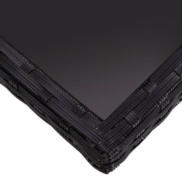Eethoek Voor Buiten 3012966 set van 9 zwart - polyrotan - 58 x 108 x 63 cm