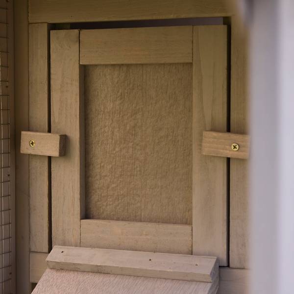 Kleintierstall D51-103GY Grau - Massivholz - 46 x 85 x 210 cm