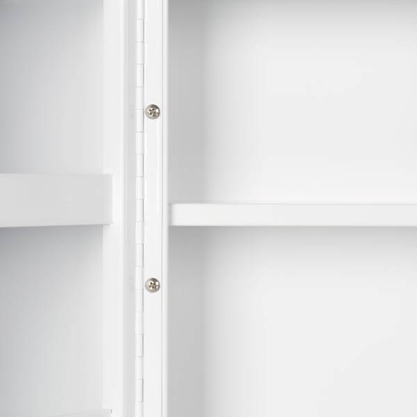 Armoire à pharmacie XXL en métal acier Argenté - Blanc - Acier - 53 x 53 x 20 cm