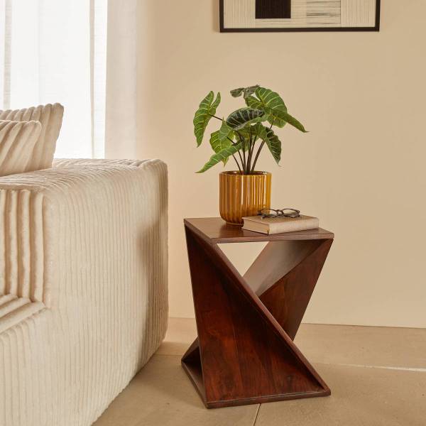 Beistelltisch RIKAYA Braun - Massivholz - 35 x 45 x 35 cm
