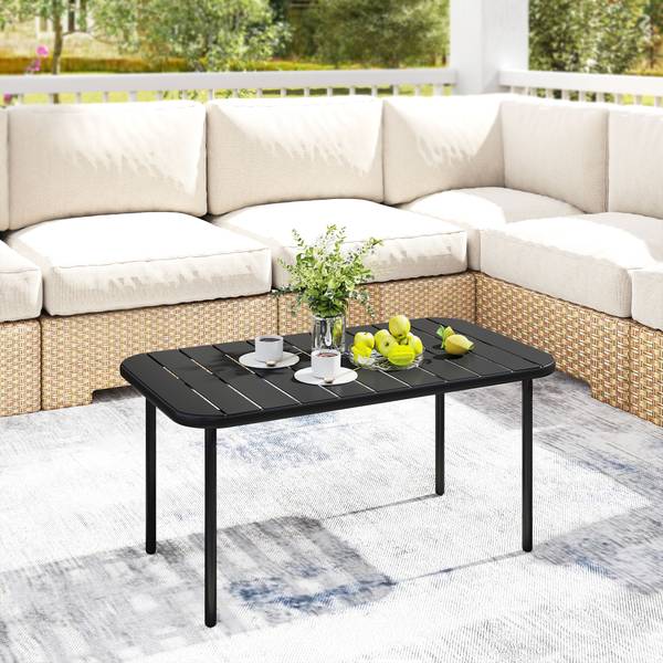 Couchtisch 84K-051V00BK Schwarz - Stahl - 50 x 43 x 90 cm
