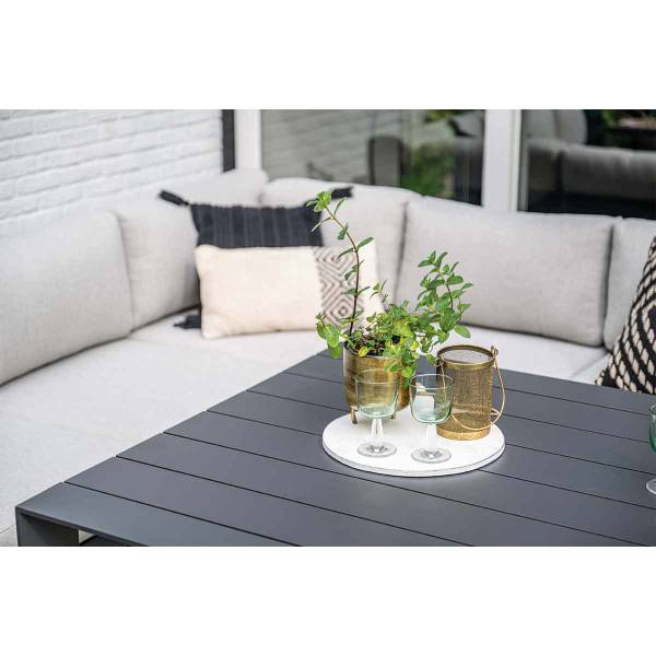 Loungetafel Malakka grijs - aluminium - 112 x 68 x 112 cm