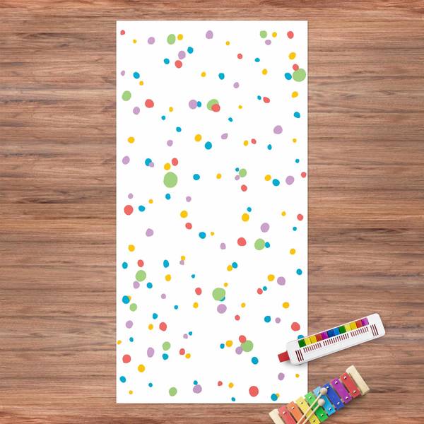 Gezeichnete kleine Punkte Kunterbunt 130 x 260 cm