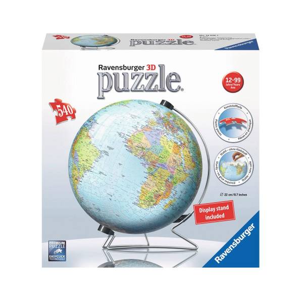 Globuspuzzle Erde 540 Teile Papier - 25 x 5 x 35 cm