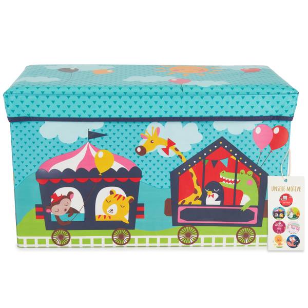 Aufbewahrungsbox mit Deckel Kinder Zirku Kunststoff - 30 x 35 x 60 cm