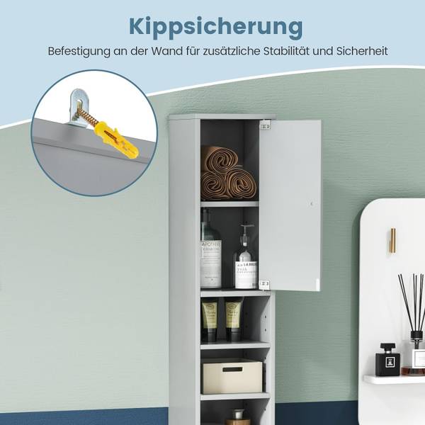 Badschrank VH32988SD Grau - Holzwerkstoff - 20 x 180 x 20 cm