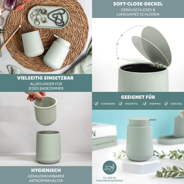 Bad-Accessoires 5er-Set Tesero Salbei