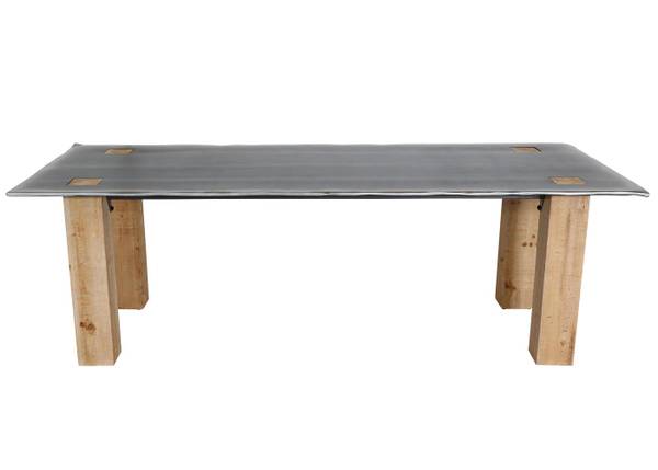 Table à manger L76 Marron - Sapin - Fer - 240 x 77 x 100 cm