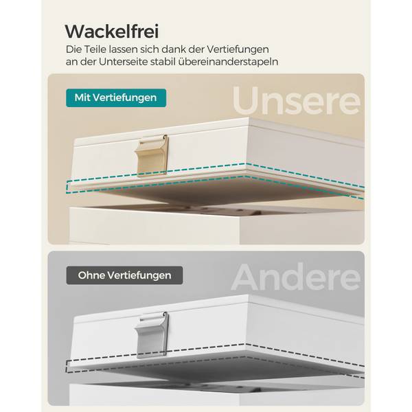 Schmuckkästchen Mogadishu Parachinar Weiß - Holzwerkstoff - 28 x 19 x 17 cm