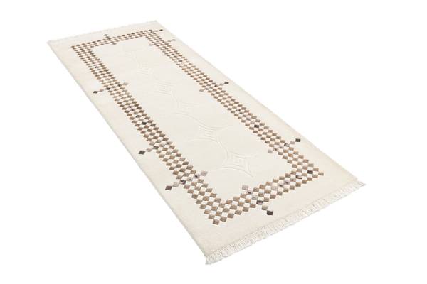 Tapis de passage Darya CMLIV Beige - Laine - 81 x 1 x 198 cm