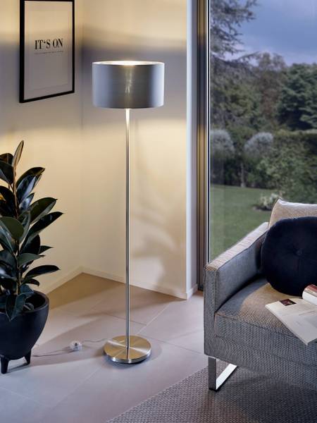 Lampes sur pied MASERLO Tissu mélangé / Acier - 1 ampoule - Argenté