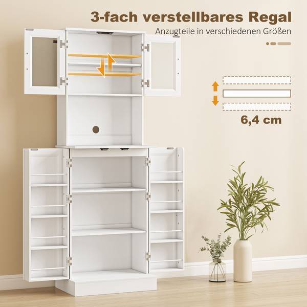 Küchenschrank 83A-399V90WT Weiß - Acrylglas - 40 x 180 x 60 cm