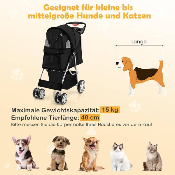 Hundewagen PW10039 Schwarz