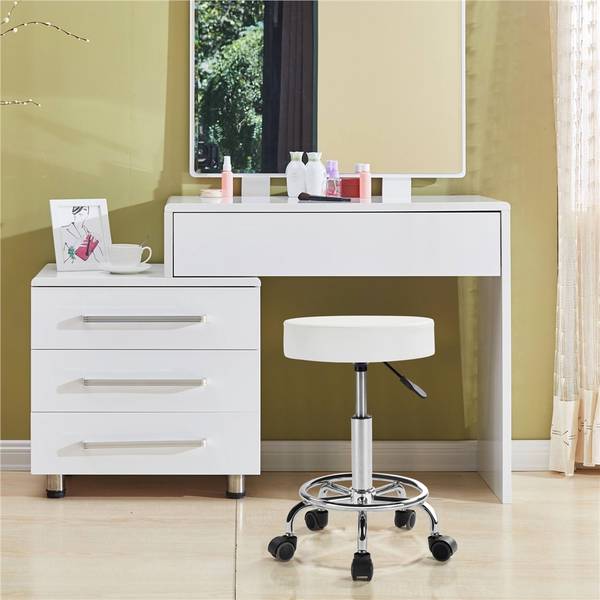 Rollhocker ARJ77 Weiß - Metall - 39 x 65 x 39 cm