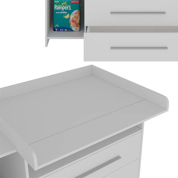 Commode à langer Paula 40283 Blanc - Bois manufacturé - 110 x 94 x 53 cm