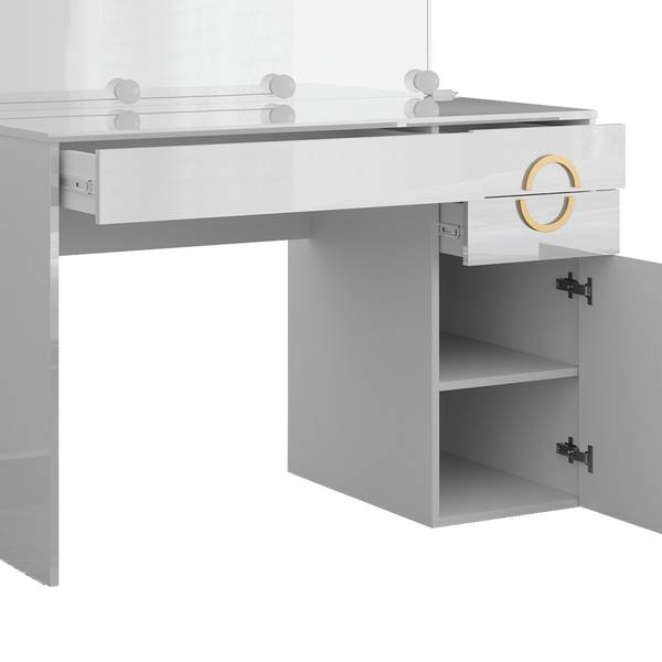 Schminktisch Adela 40858 2er set Weiß - Holzwerkstoff - 115 x 77 x 55 cm