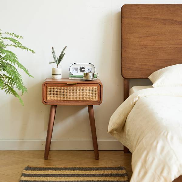 Nachttisch MALI Braun - Rattan - 42 x 50 x 34 cm