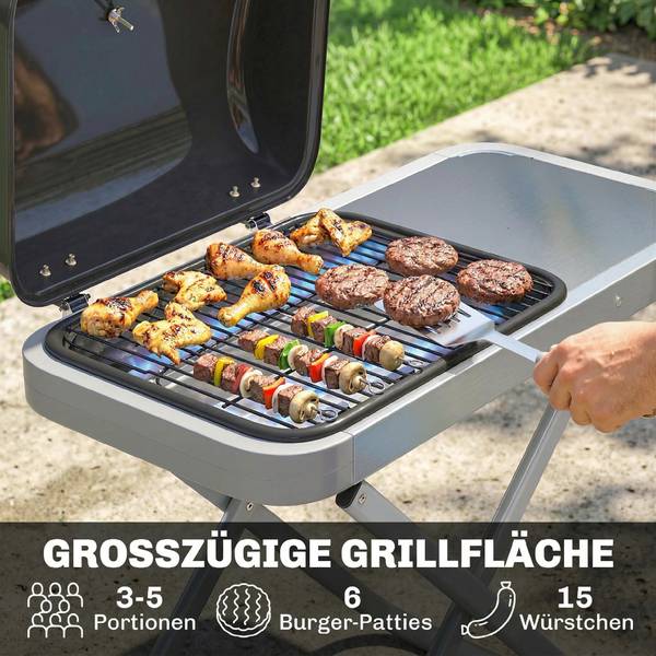 Faltbarer Gasgrill 846-280V90BK Schwarz - Metall - 55 x 89 x 109 cm