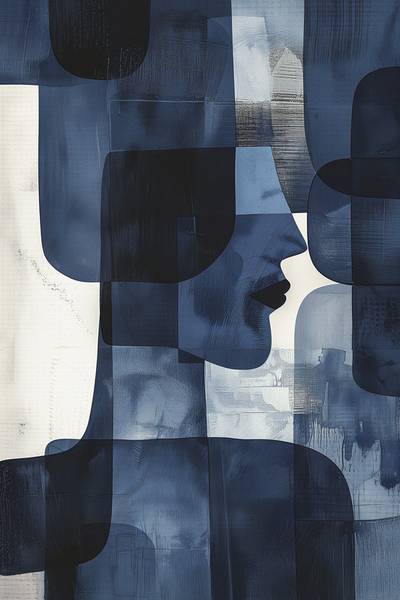 Leinwandbild Abstract Man 80 x 120 cm