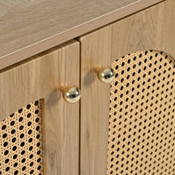 Sideboard DIAN AID02 Braun - Holzwerkstoff - Massivholz - 40 x 80 x 145 cm