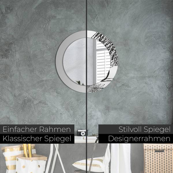Dekospiegel Murum Callis Schwarz - Spiegelglas - 60 x 60 x 1 cm
