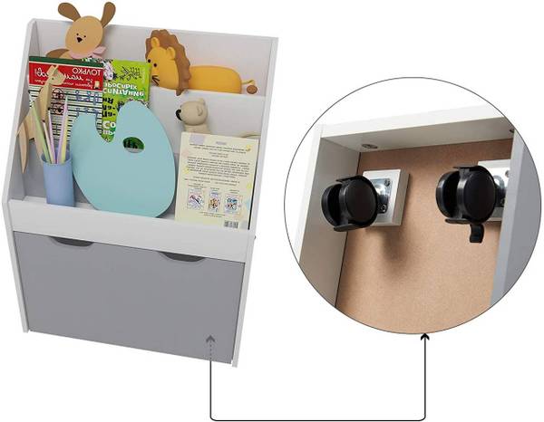 Kinder-Bücherregal Joanna Grau - Weiß - Holzwerkstoff - 51 x 70 x 28 cm