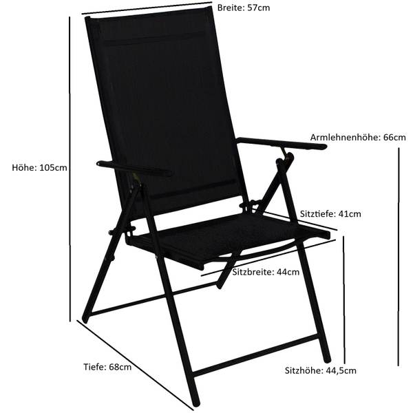 Garnitur MILANO (3-teilig) Anthrazit - Schwarz - Grau - Glas - Metall - Kunststoff