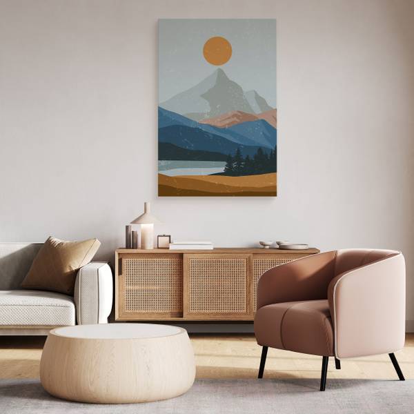 Leinwandbild BERGE Landschaft Boho 40 x 50 x 50 cm
