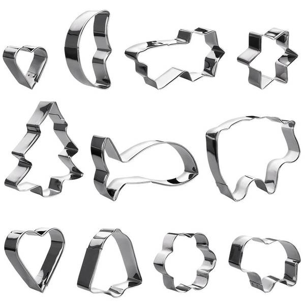 Ausstechformen 10er Set 259352 Silber - Metall - 8 x 18 x 18 cm