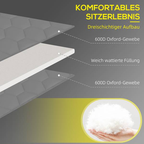 Sonnenliege 84G-268V00GY Grau - Webstoff - 188 x 36 x 65 cm