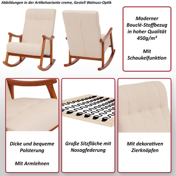 Schommelstoel K10 crèmewit - bruin