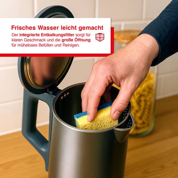 Wasserkocher Eco Boil Grau - Metall - 23 x 26 x 16 cm