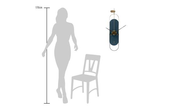 Wanduhr Wanduhren Num Blau - Holzwerkstoff - Metall - 20 x 90 x 2 cm