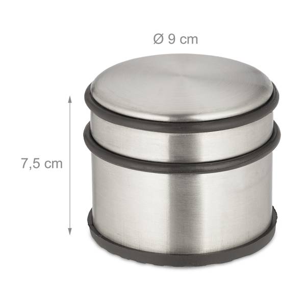 Edelstahl Türstopper 4er Set Schwarz - Silber - Eisen - 9 x 8 x 9 cm