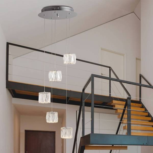 Anhänger Maxim Grau - Glas - 30 x 120 x 30 cm